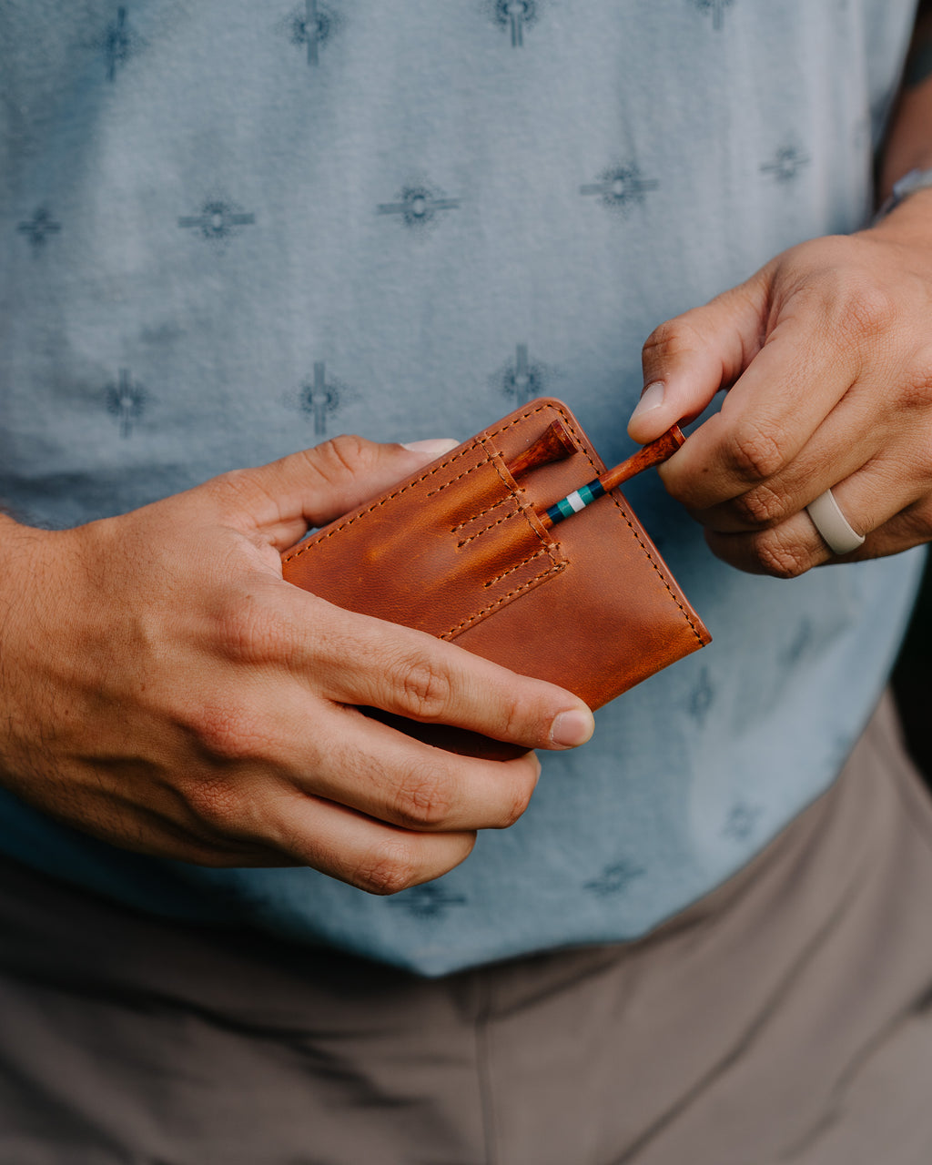 Fairway Wallet tee holders in use