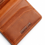 Fairway Wallet close up of Greenland embossed logo and card slots
